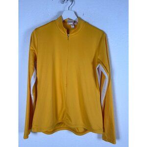 Terry Precision Apparel Womens Yellow Long-Sleeve Cycling Jersey Large 3/4 Zip